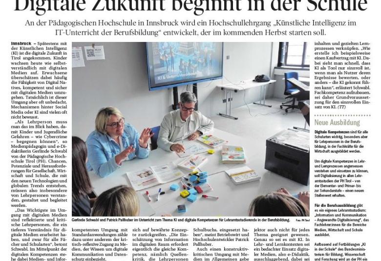 Gerlinde Schwabl und Patrick Pallhuber im Interview zur KI in Schule.
