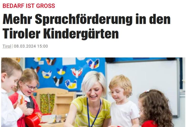 Tiroler Medien berichten über die Aus-, Fort- und Weiterbildung am Institut für Elementarpädagogik der PH Tirol.