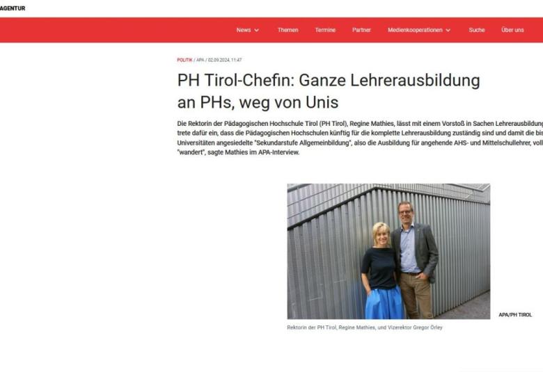 Rektorin Regine Mathies und Vizerektor Gregor Örley im APA-Interview.