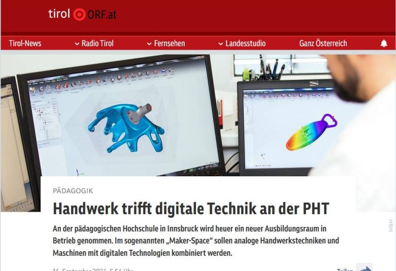 Am 16.9.2024 wurde ein neuer MakerSpace an der PH Tirol eröffnet.