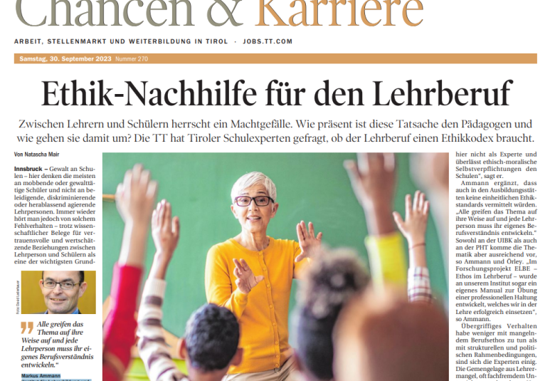 Vizerektor Gregor Örley über Ethik im Lehrberuf