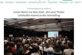 Die Tiroler Tageszeitung berichtet über die Berufseinstiegswoche an der PH Tirol.